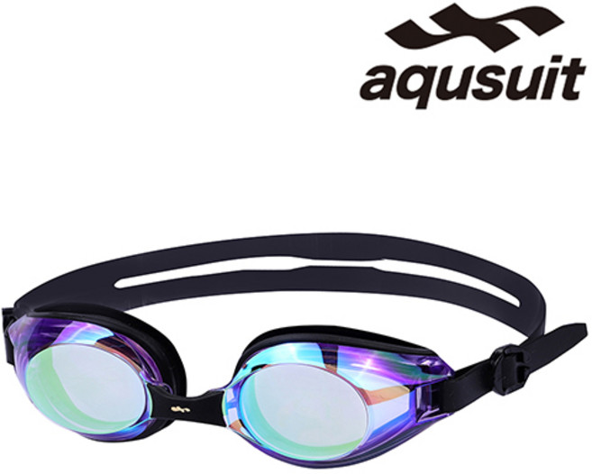 국내생산 아퀴스트 김서림방지 안티포그 미러코팅 물안경 성인 TG-3000MR, 퍼플블랙(골드), 1개