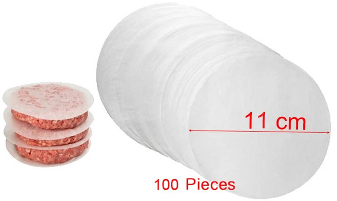 100개/몫 11cm 햄버거 프레스 패티 종이 오일 드롭 배송, 01 11cm 100Pcs, 1) 11cm 100Pcs