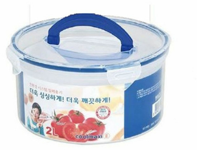 쿨맥시 밀폐용기 냉장고 정리 반찬통 원형 2000ml 1P, 1개