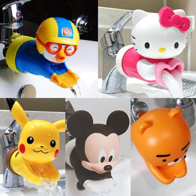세면대 수도꼭지 보호커버 캐릭터 5종 아이 손씻기 습관 키즈 어린이 아기 욕조 수전 연결, 뽀로로 (옐로우 블루 랜덤발송), 1개