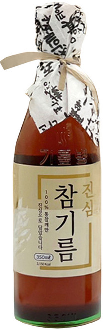 단1회착유 100% 통참깨 진심 참기름, 1개, 350ml