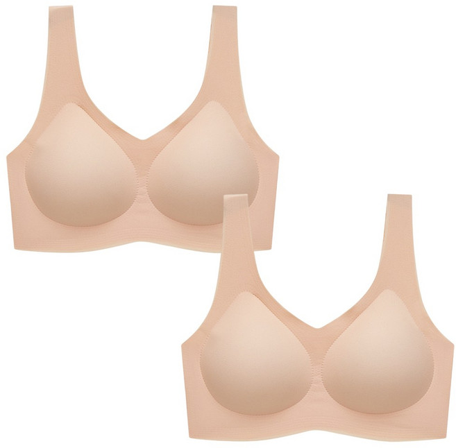 [데이지] 온핏 일체형 무봉제 심리스 노와이어 브라탑 2p