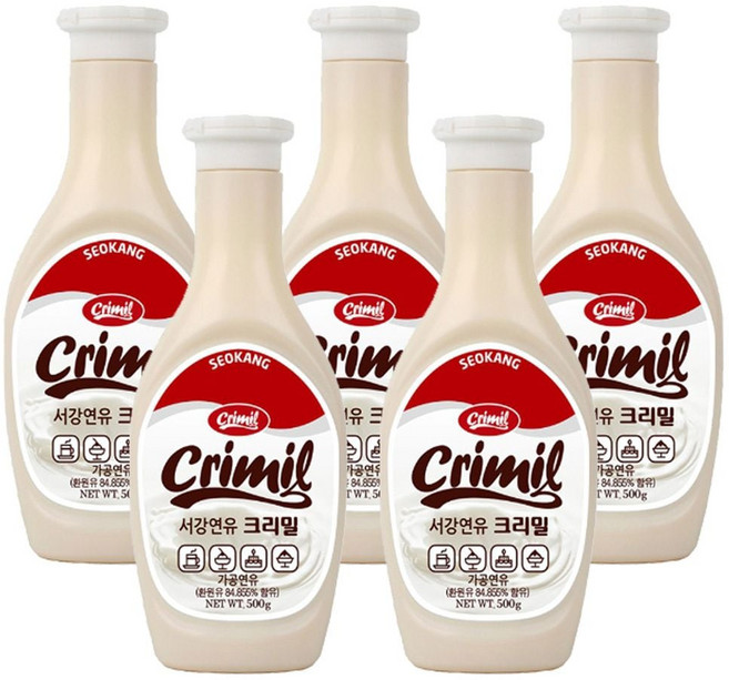서강유업 연유 크리밀 500gx5개 서강연유 빙수 딸기 팥빙수재료 카페 초코 홈카페용품, 1개, 1ml, 500g, 5개