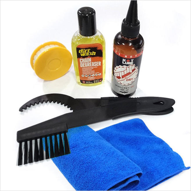 [DC] 체인 크랭크 스프라켓 청소 6종세트 (디그리셔 건식오일 오일롤러 브러쉬세트 극세사타월), 1세트, 디그리셔+건식오일+오일롤러+브러쉬+극세사타월