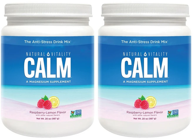 네츄럴 바이탈리티 캄 안티 스트레스 구연산 마그네슘 라즈베리 레몬맛 분말 567g, 2개 - 쿠팡