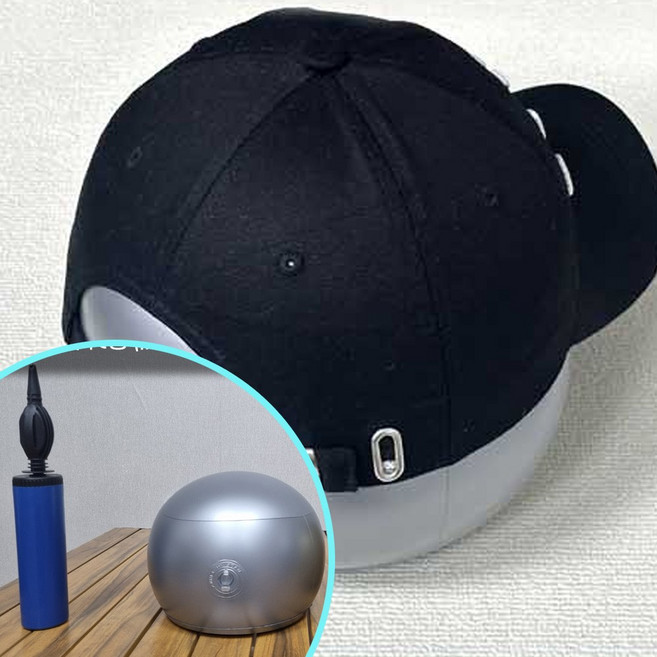 볼캡 모양 복원기 도구 모자 보호틀 관리용 건조 야구 변형방지 튜브 늘리는 기구 잡기 찌그러진 작아진, 9984개, 01.모자 복원기 실버+골드+공기주입기