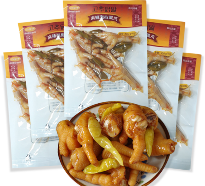 홍홍 중국식품 중국닭발, 120g, 5개