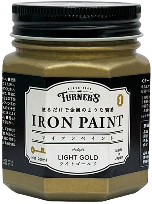 Turner 골드 금색 실버 은색 청동색 빈티지 메탈 금속 철재느낌 수성 아이언 페인트, 1개, 200ml, 1.라이트 골드