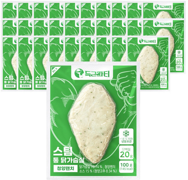 득근파티 통 닭가슴살 청양랜치, 30개, 100g