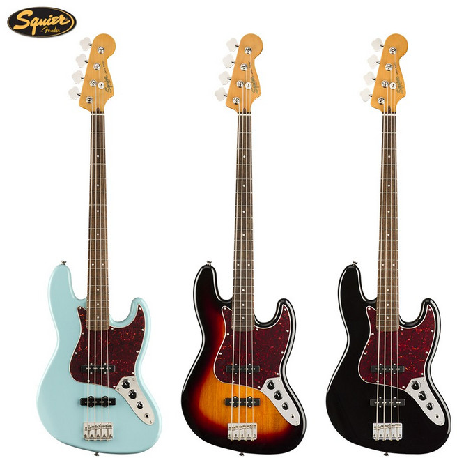 스콰이어 베이스기타 CLASSIC VIBE 60S JAZZ BASS 헤드폰앰프, BLACK, 1개