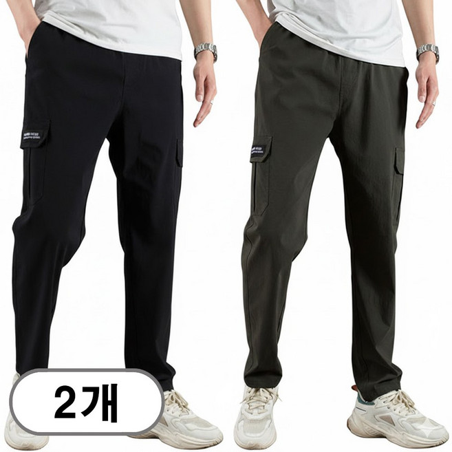 차쿠 1+1 남성 고탄력 스판바지 카고바지 작업바지 밀리터리 카모 바지 젤리바지 중년 빅사이즈 봄 여름 가을