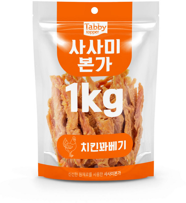 테비토퍼 사사미 본가 강아지간식, 1개, 1kg, 치킨꽈배기