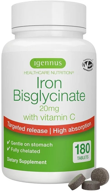 이그너스 철분 비글리시네이트 20mg 태블릿 180정 226104, 1개 - 쿠팡