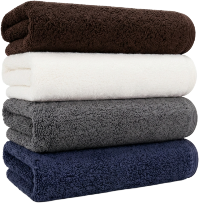 유행 타지 않는 도톰한 송월 클래식 모던 무지 수건 타올 타월, 4개, 진갈색
