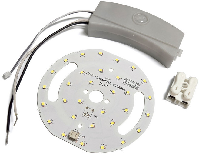 LED 센서등 리폼 교체 부품 원형기판 안정기 컨버터 세트, 1세트, 주광색