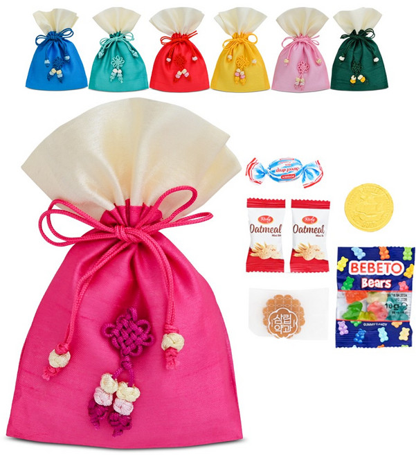 위클 오색찬란 복주머니 간식 구디백 7색상 모듬