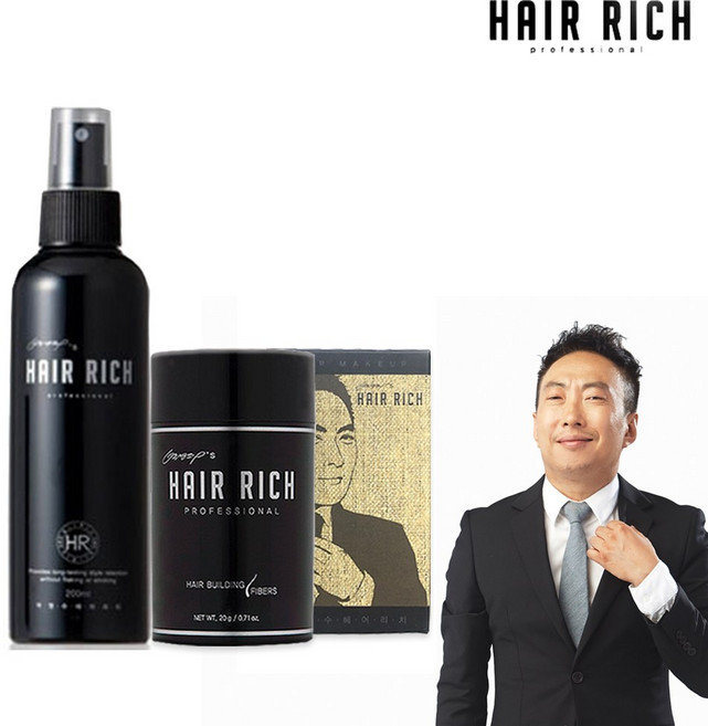 헤어리치 미스트 200ml + 흑채 파우더 브라운 20g 세트, 갈색, 1세트