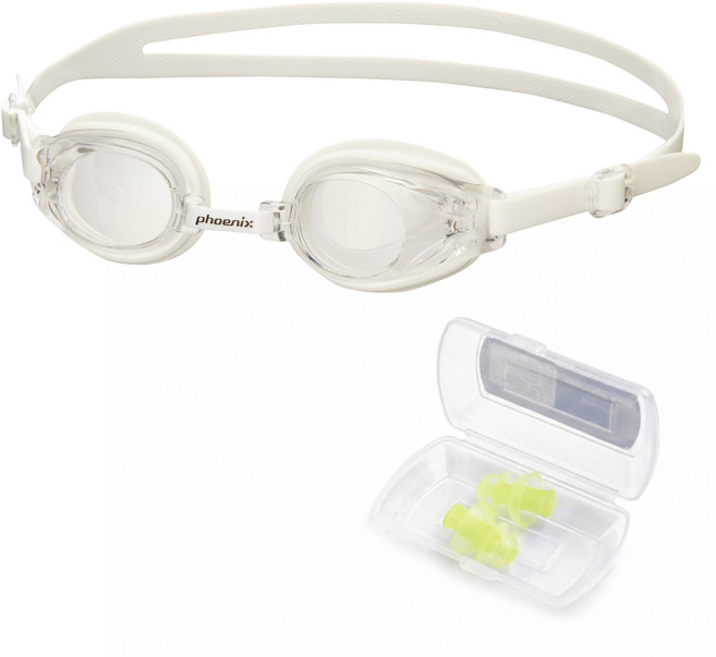 피닉스 아동용 노미러 수경 PN-509J(+귀마개 증정), 1세트, 화이트