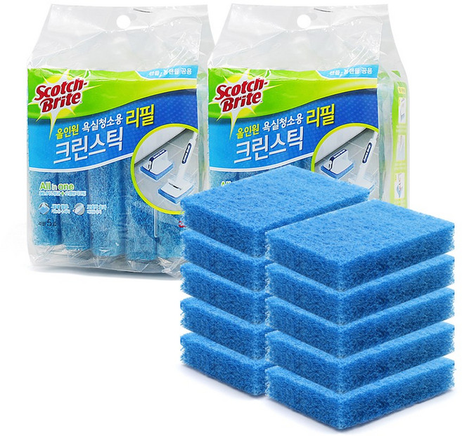 3M 크린스틱 올인원 브러쉬 리필용헤드 5입x2개, 2개