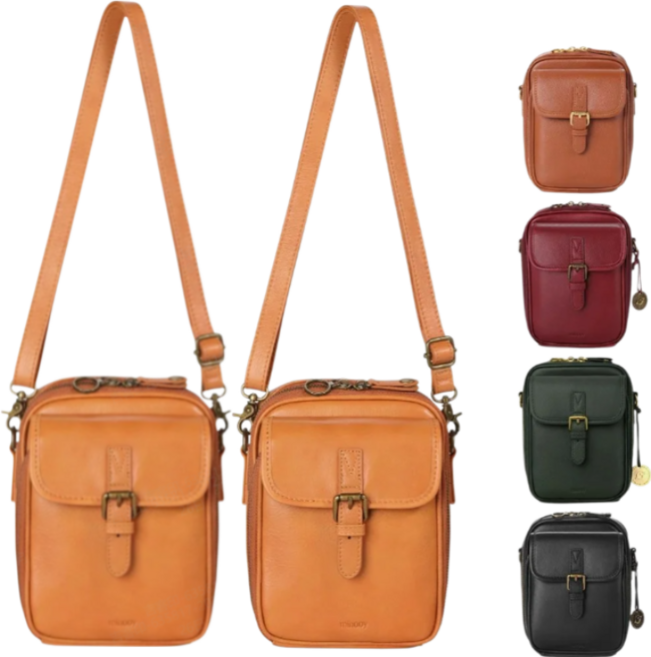 1/1+1빈티지 이층 대용량 크로스백 미니 크로스백 핸드폰 가방 분리 수납 내구성 좋은 소재