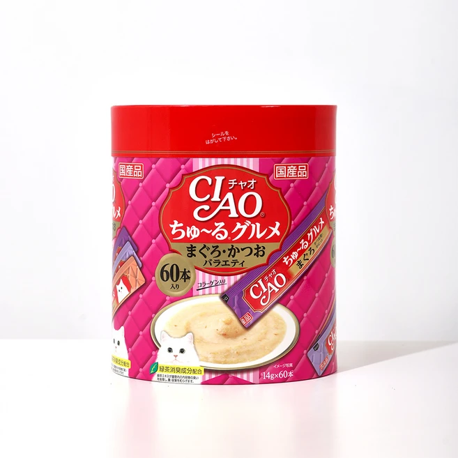 챠오츄르 고양이 구루메 버라이어티 간식 60p, 혼합맛(참치/가다랑어/닭가슴살), 840g, 1개 - 쿠팡