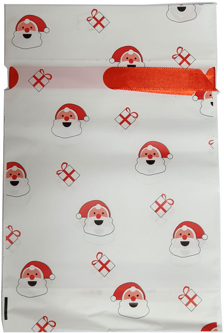 산타선물주머니(비닐50매) 화이트산타/ 어린이집 유치원 초등 크리스마스 성탄선물포장 쇼핑백 파티장식