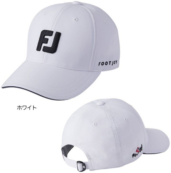 풋조이 골프 모자 UV 차단 2025년형 MENS 슈 아이콘 베이직 캡 FH25ABSC, 화이트, 1개