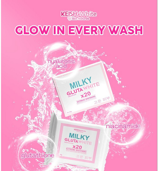 Keisha White Milky Soap키샤 화이트 밀키 비누, 3개입, 70g