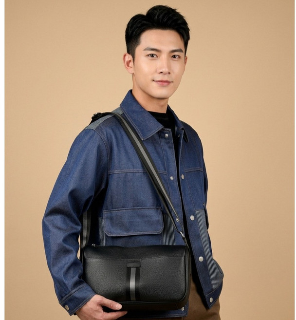 베르소냐 남성 프리미엄 소가죽 크로스백 VE75013