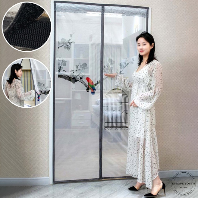 탈부착 현관문 자석 모기장 90x220cm 벌레차단 출입구 창문 방문 자석모기장 방충망