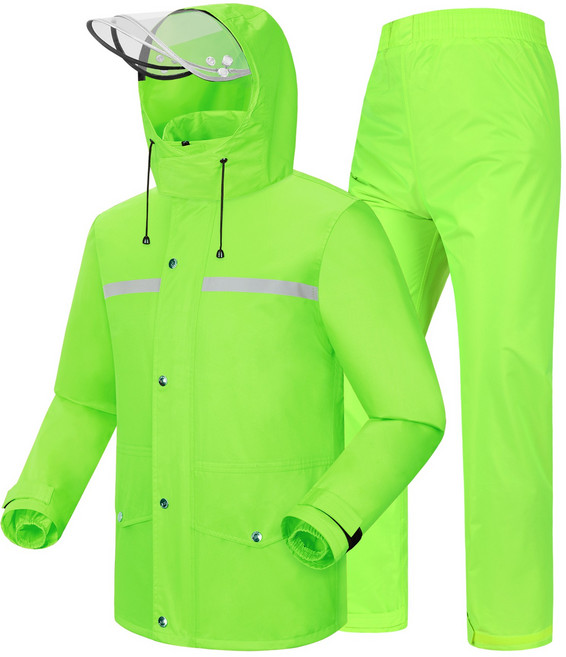 장마 배달 단체복 오토바이 상하의세트 우비 비옷, 라임그린, 1세트