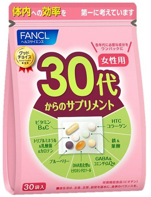 fancl 女性綜合維他命 30歲以上適用, 1袋, 30包