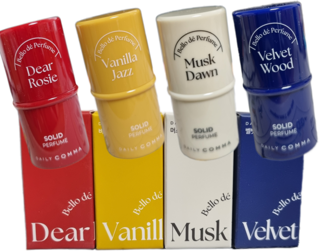 [뷰티앤헬스] 4종1세트 데일리콤마 고체향수 연예인향수 승무원향수, 1세트