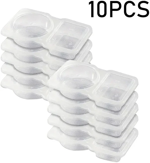 10 20PCS 뚜껑이있는 이중 소스 샘플링 용기 조미료 휴대용 스낵 구획 여행, 10PCS
