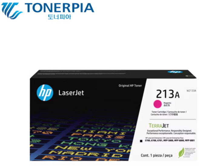 HP 정품 W2130A 5700dn 6700dn 5800dn 6800dn 213A, 1개, 빨강