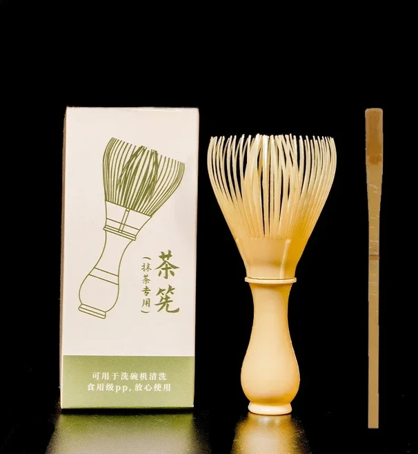 재사용 가능한 말차 털 세트 일본 말차 차 준비를 위한 숟가락 수지 차 도구가 있는 내열성 분리형 Chasen, 1개, 01 1 brush 1 spoon