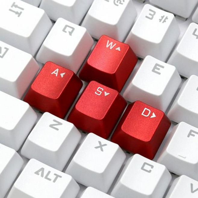 타자기 4Pcs 실용적인 게임 WASD 화살표 키 Keycaps 금속 캡 내마, A, 단일옵션