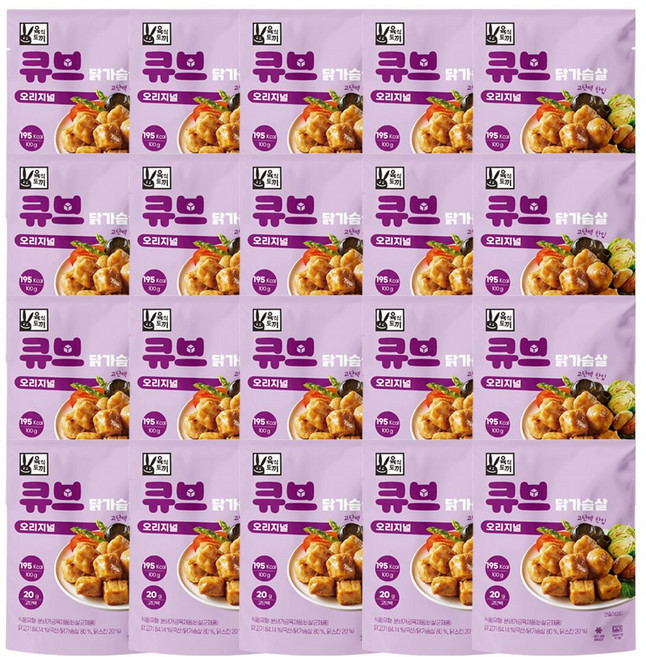 육식토끼 닭가슴살 소스큐브 오리지널, 50개, 100g