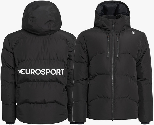 [스파이더 본사 직영] 공용 유로스포츠 후드 덕 다운 자켓 SPHWCNDJ224UBLK