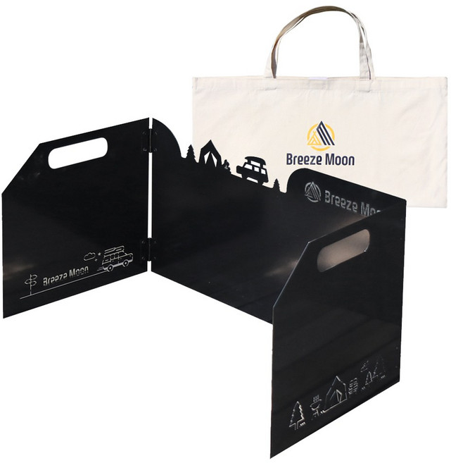 브리즈문 감성 버너 바람막이 M + 가방, 모던블랙, 1세트