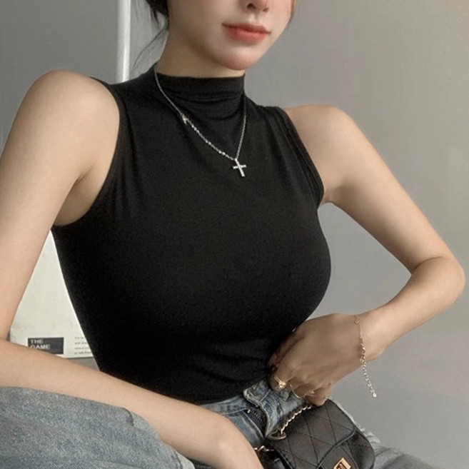 라라홀리 글램 슬림핏 반폴라 민소매 이너 나시티