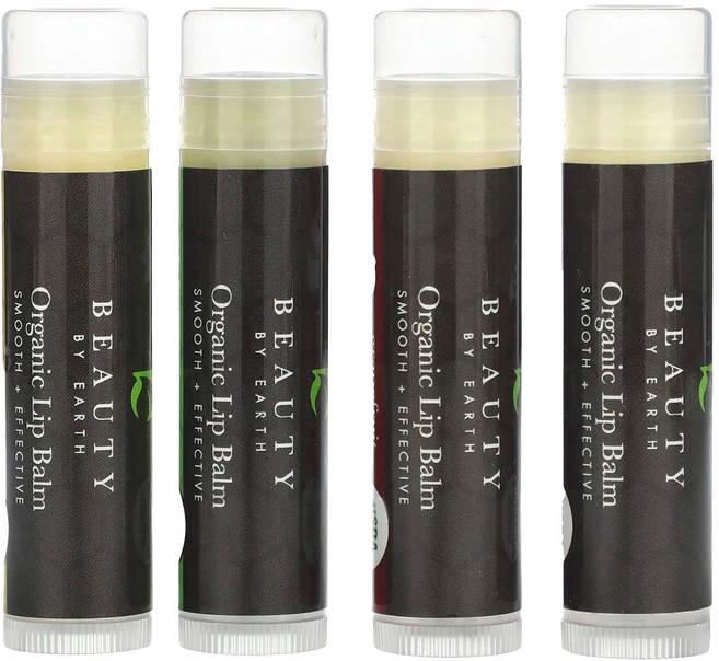 뷰티 바이 어스 유기농 비즈왁스 립밤 이국적인 향 멀티팩 4개입 각 0.15온스 BBA-00721 - 쿠팡