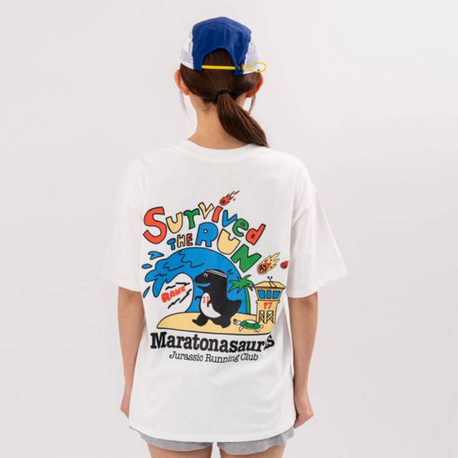 [빅웨이브] 마라토나사우르스 반팔 티셔츠 (오프 화이트)