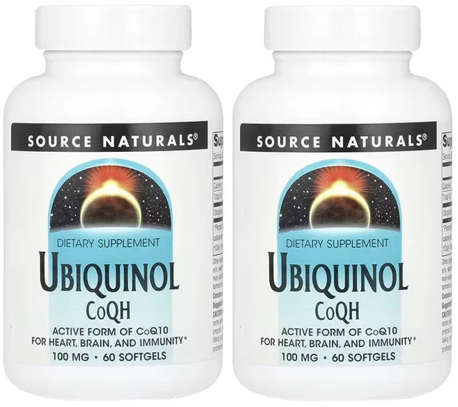 소스네츄럴스 유비퀴놀 CoQH 100 mg 60소프트젤, 60정, 2개 - 쿠팡