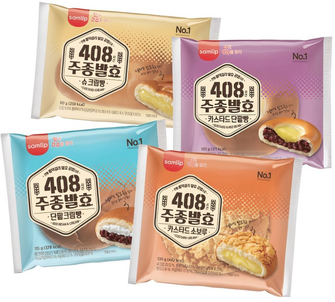 삼립 408시간 주종발효 봉지빵 6봉 골라담기, 주종발효 슈크림빵 6봉