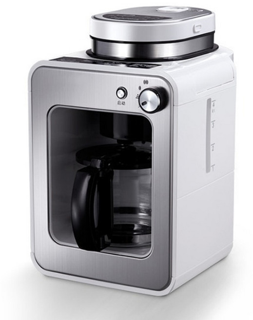 전자동 에스프레소 드립 커피머신 가정용 자동 미국 유형 커피 메이커 필터 그라인더, 흰색 220v