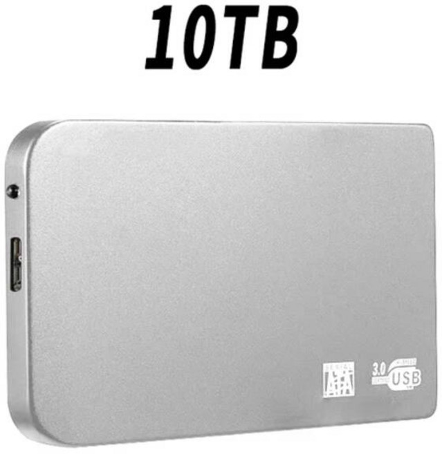 SD 메모리 블랙박스 카드 핸드폰 게임기 태블릿 노트북 에스디 1TB 휴대용 ssd 500GB 2TB 4TB 외장 솔리드 스테이트 드라이브 유형-C USB 3.0 HDD 모바일, Silver 10TB