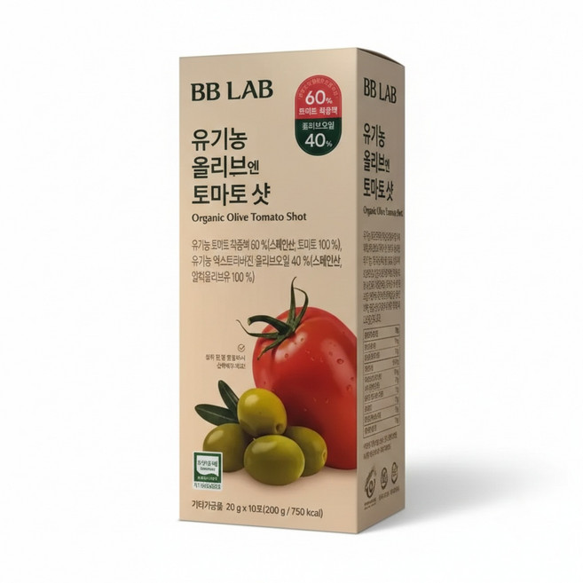 비비랩 유기농 올리브 엔 토마토 샷 20g x 10포 6개, 6박스