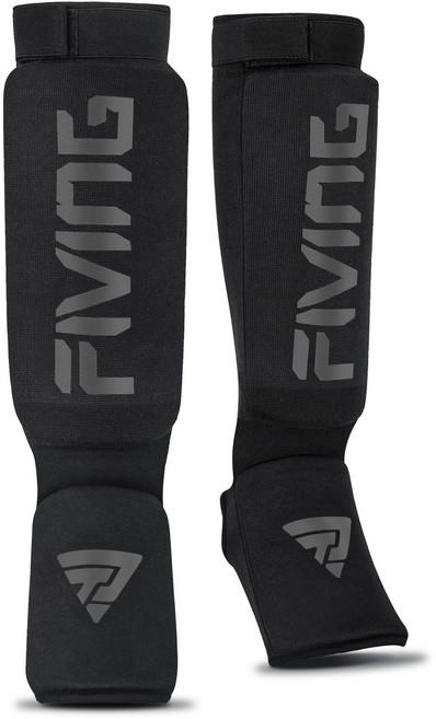 FIVING 킥복싱 정강이 보호대 mma 격투기 태권도 종아리 보호기, 1세트, 블랙
