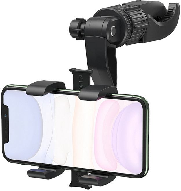 라별 집게형 핸드폰 거치대 자바라 360도회전 각도조절 다용도 만능 스마트폰거치대, 1개, 블랙